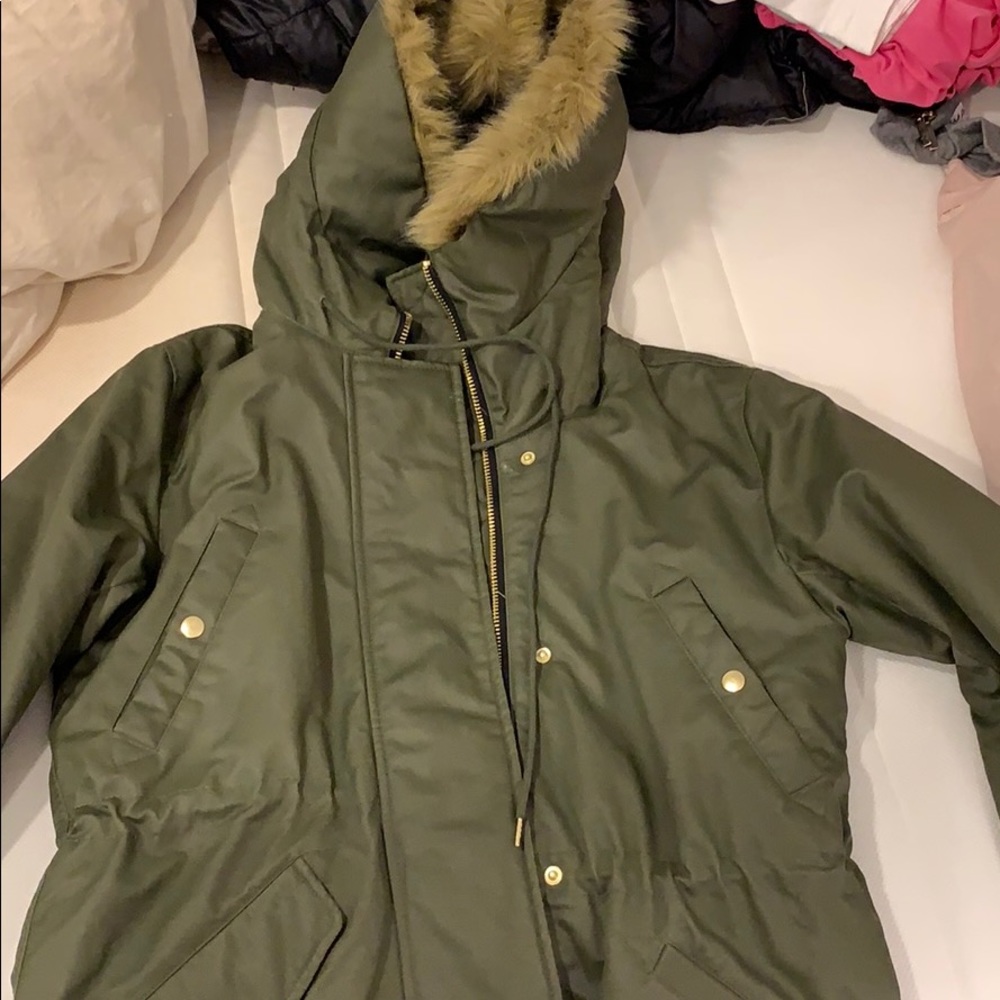 J. Crew green winter coat size Large